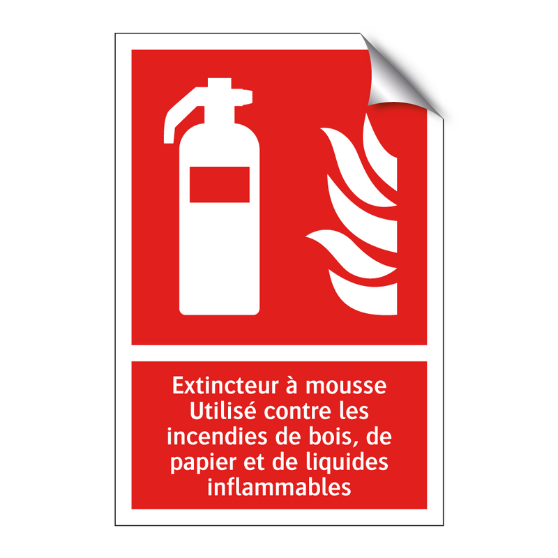Extincteur à mousse Utilisé contre les incendies de bois, de papier et de liquides inflammables
