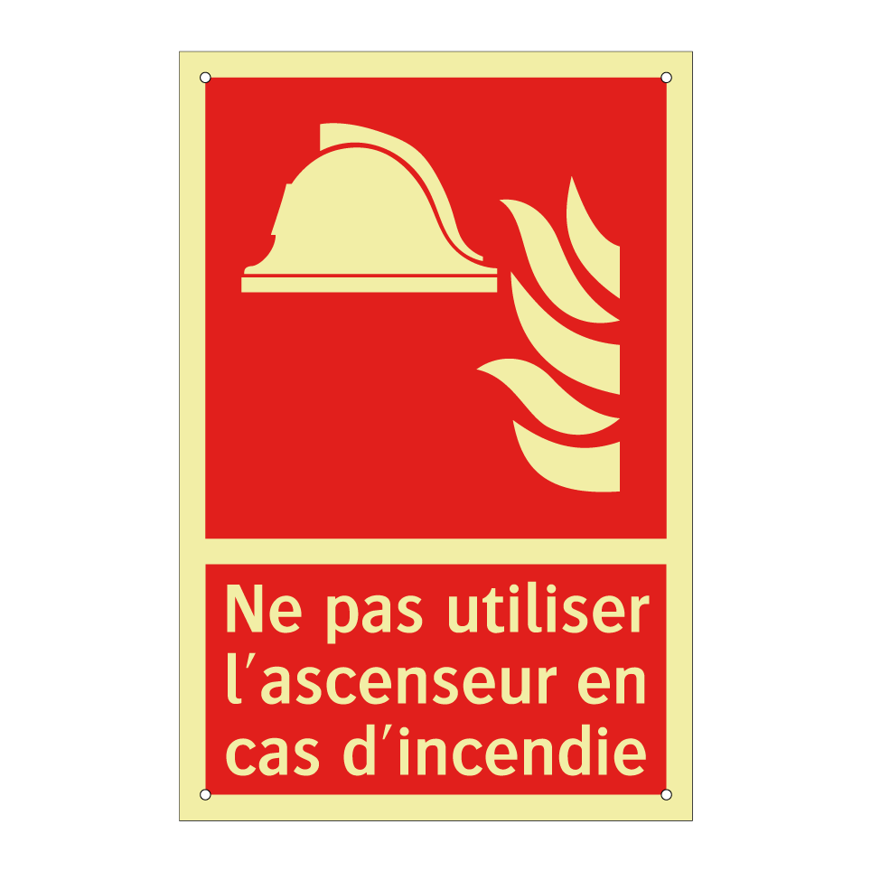 Ne pas utiliser l'ascenseur en cas d'incendie