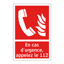 En cas d'urgence, appelez le 112