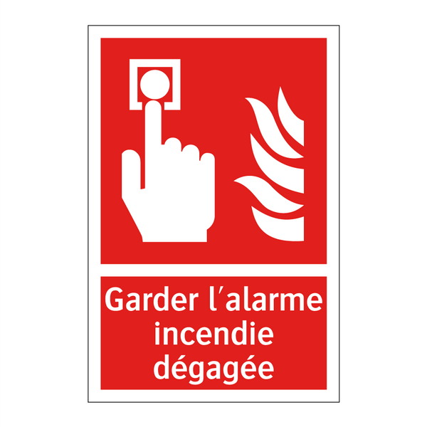 Garder l'alarme incendie dégagée