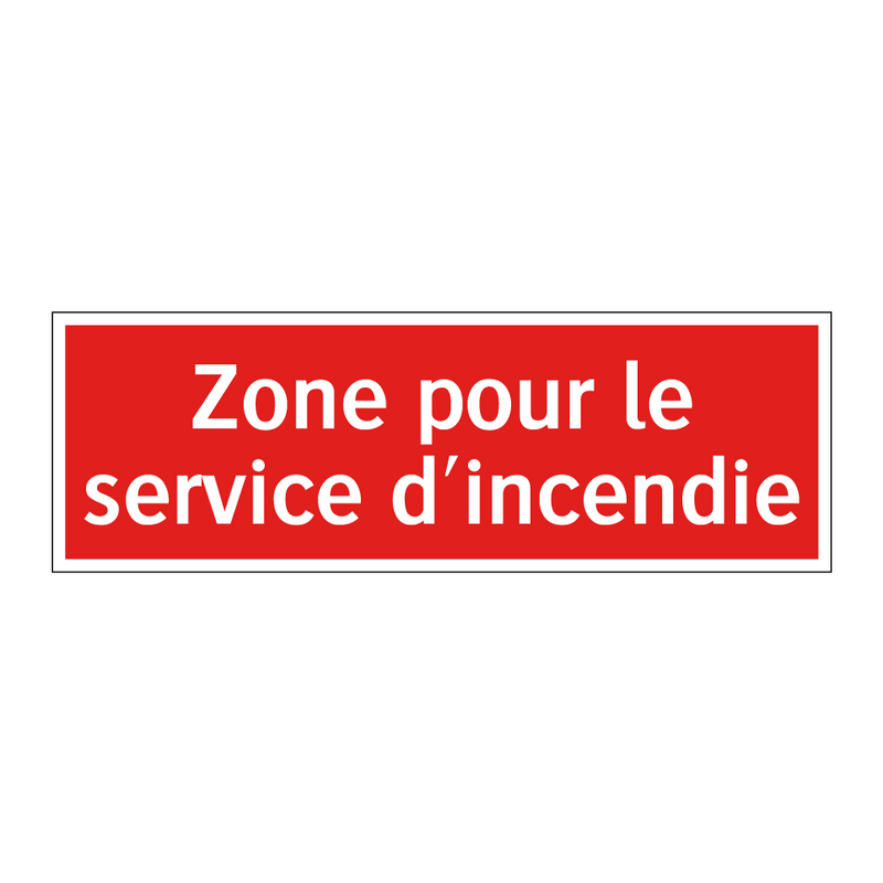 Zone pour le service d'incendie