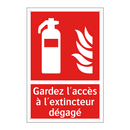 Gardez l'accès à l'extincteur dégagé