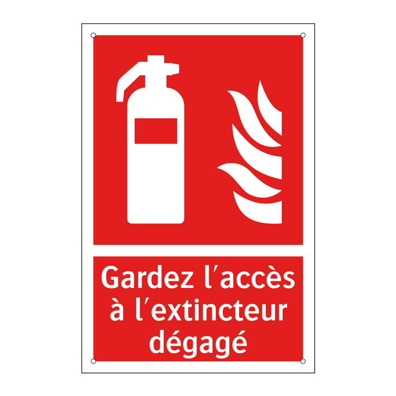 Gardez l'accès à l'extincteur dégagé