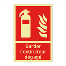 Garder l'extincteur dégagé