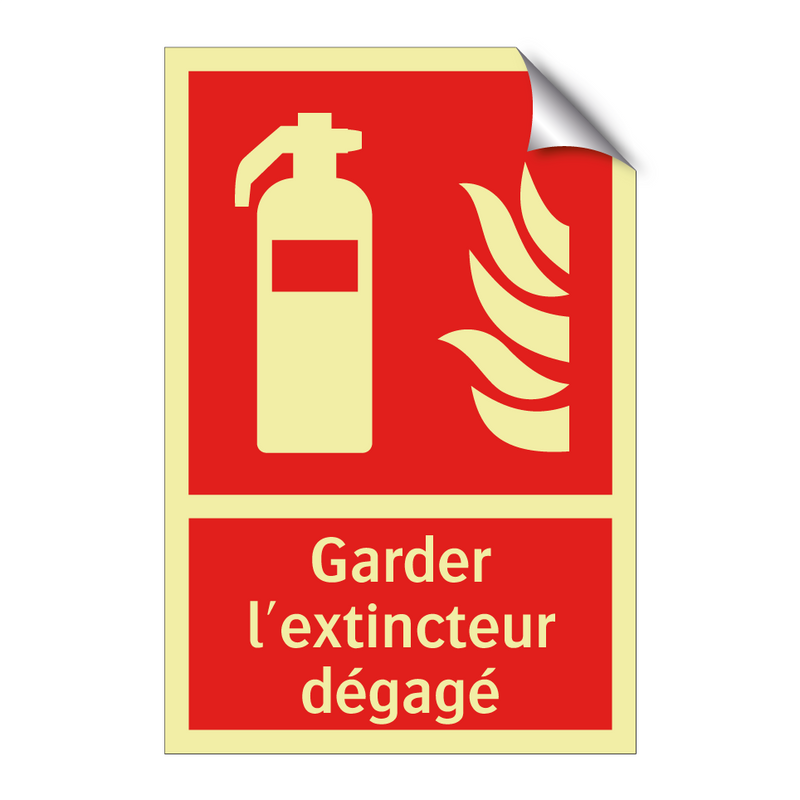 Garder l'extincteur dégagé