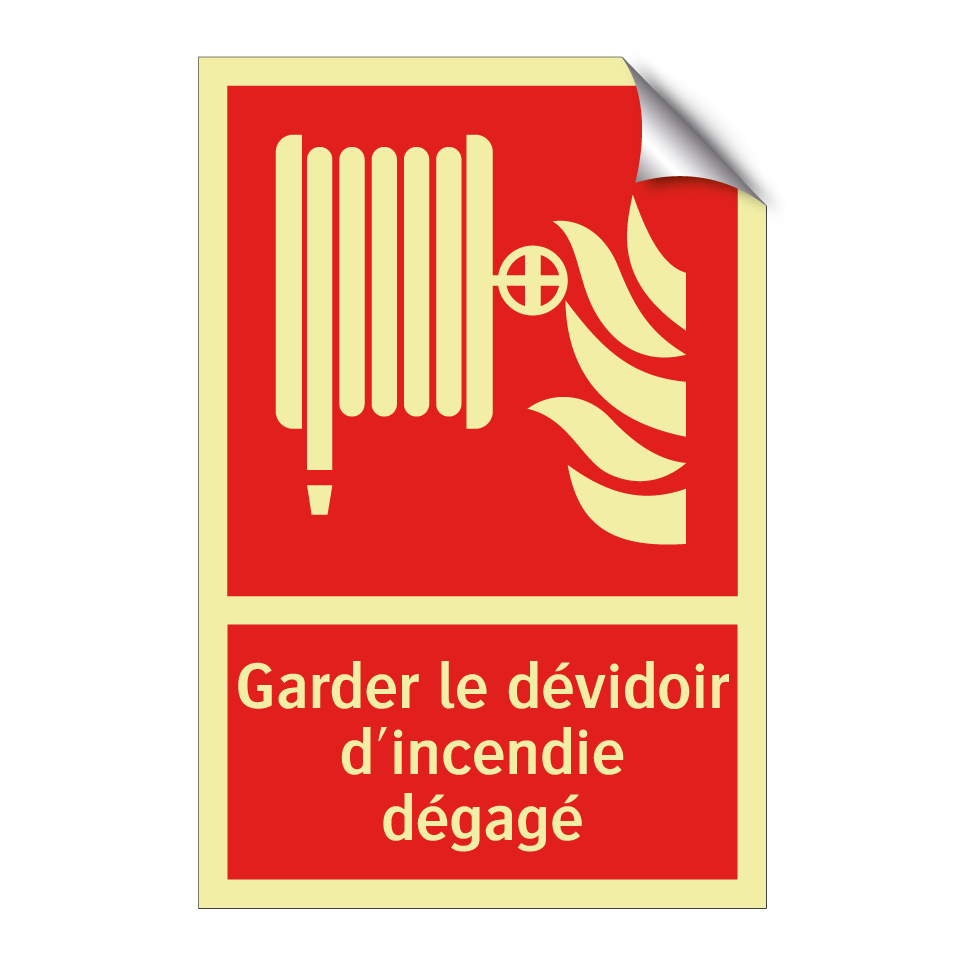 Garder le dévidoir d'incendie dégagé