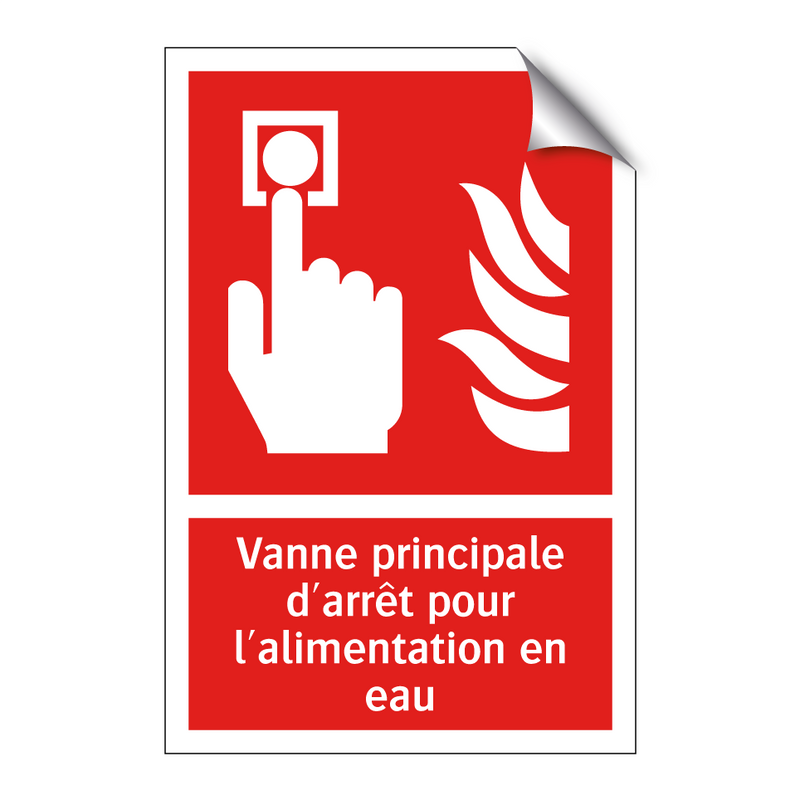 Vanne principale d'arrêt pour l'alimentation en eau