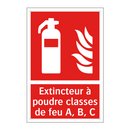 Extincteur à poudre classes de feu A, B, C