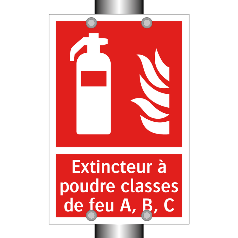 Extincteur à poudre classes de feu A, B, C