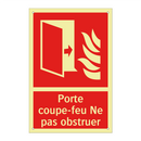 Porte coupe-feu Ne pas obstruer