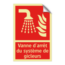 Vanne d'arrêt du système de gicleurs