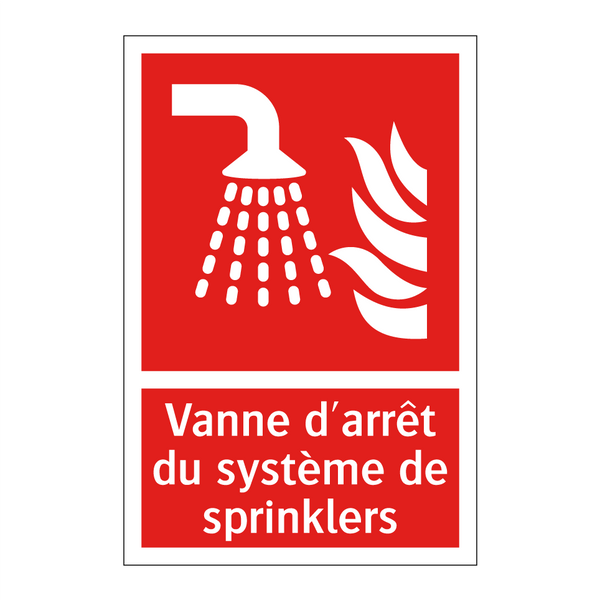 Vanne d'arrêt du système de sprinklers