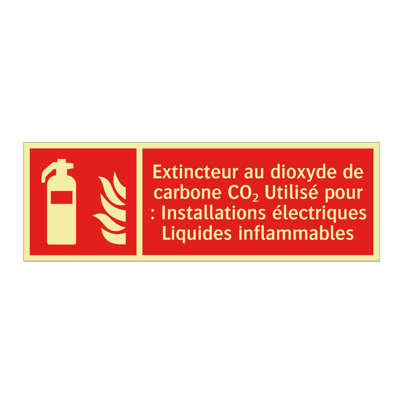 Extincteur au dioxyde de carbone CO₂ Utilisé pour : Installations électriques Liquides inflammables