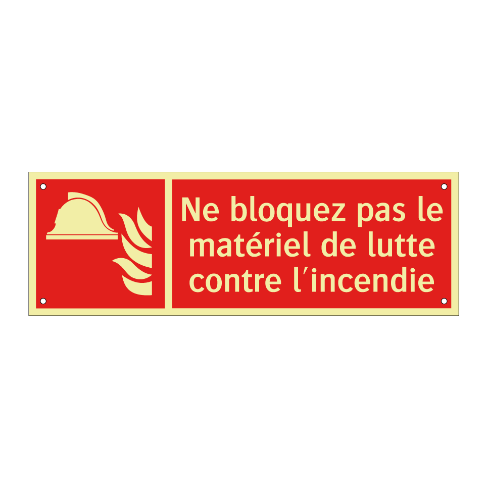 Ne bloquez pas le matériel de lutte contre l'incendie