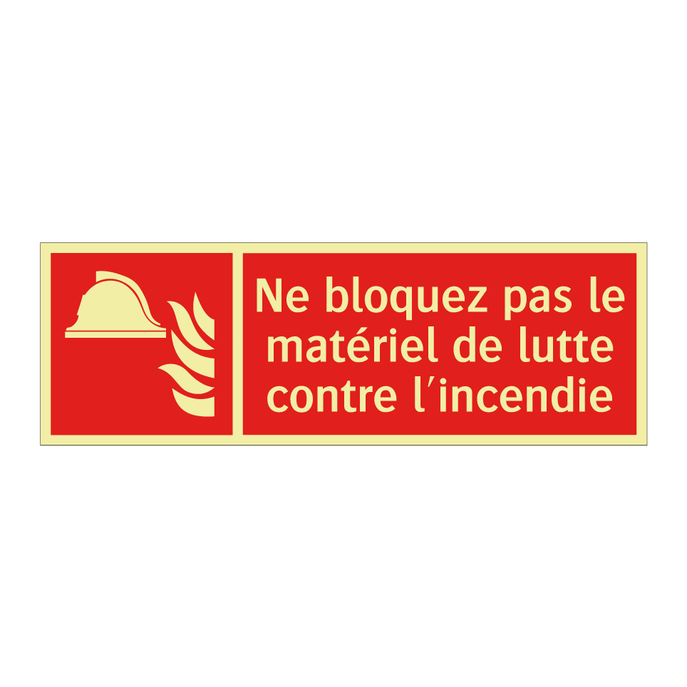 Ne bloquez pas le matériel de lutte contre l'incendie