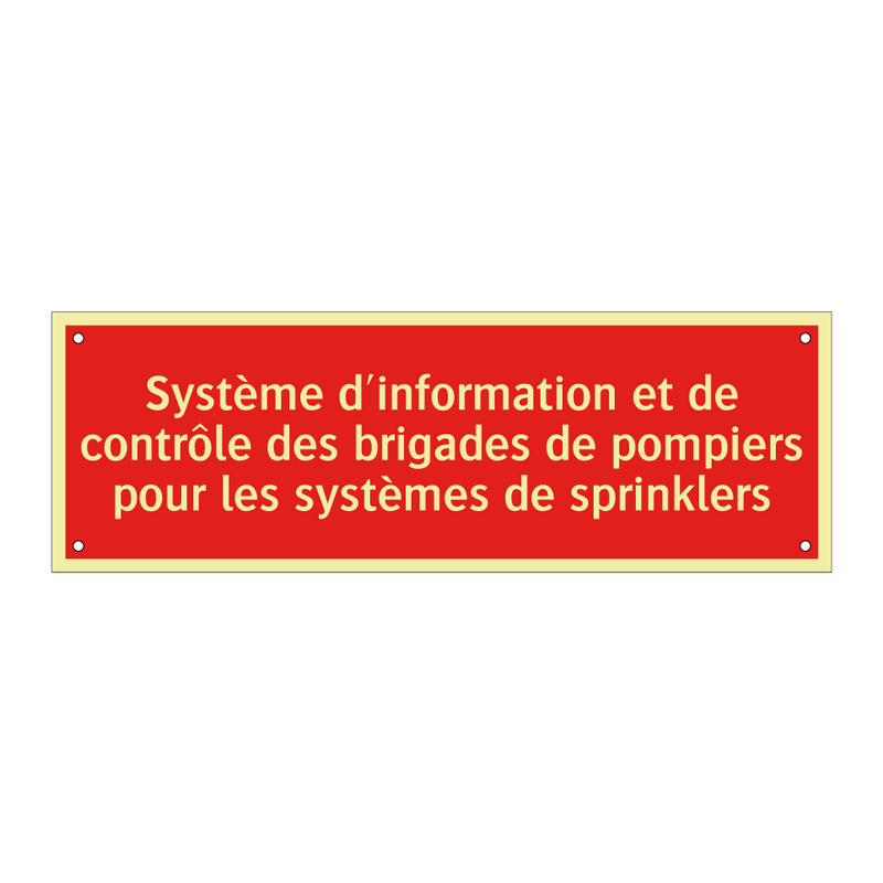 Système d'information et de contrôle des brigades de pompiers pour les systèmes de sprinklers
