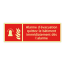 Alarme d'évacuation quittez le bâtiment immédiatement dès l'alarme