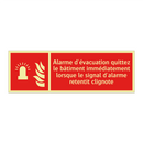 Alarme d'évacuation quittez le bâtiment immédiatement lorsque le signal d'alarme retentit clignote