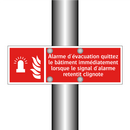 Alarme d'évacuation quittez le bâtiment immédiatement lorsque le signal d'alarme retentit clignote