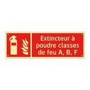 Extincteur à poudre classes de feu A, B, F