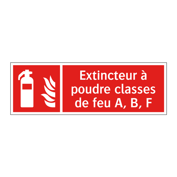 Extincteur à poudre classes de feu A, B, F
