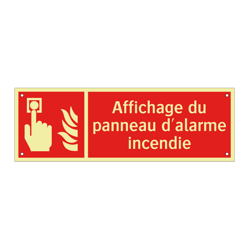 Affichage du panneau d'alarme incendie