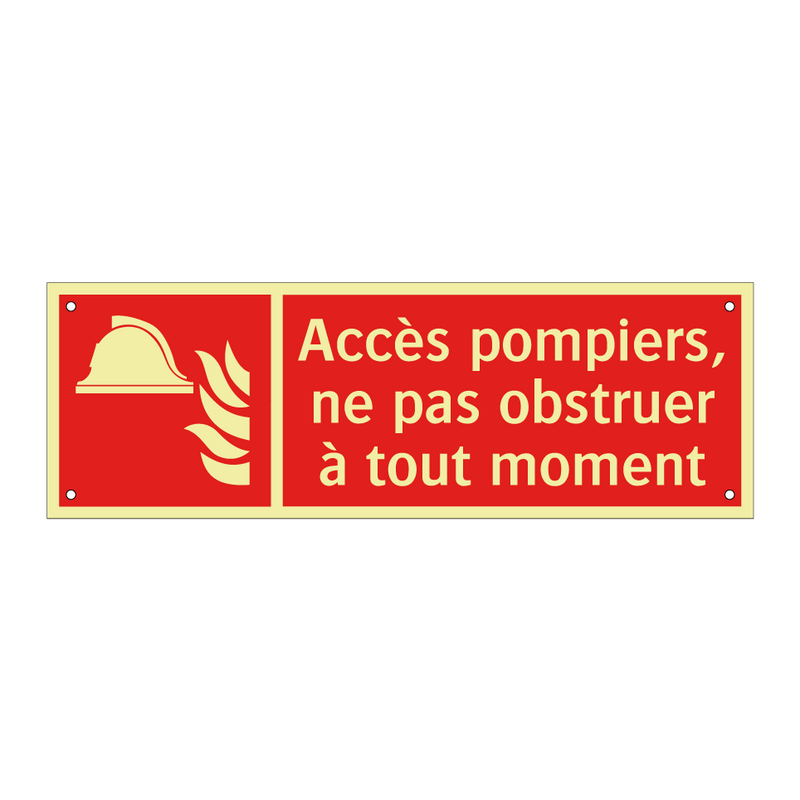 Accès pompiers, ne pas obstruer à tout moment