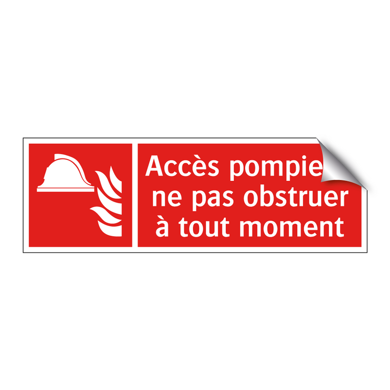 Accès pompiers, ne pas obstruer à tout moment