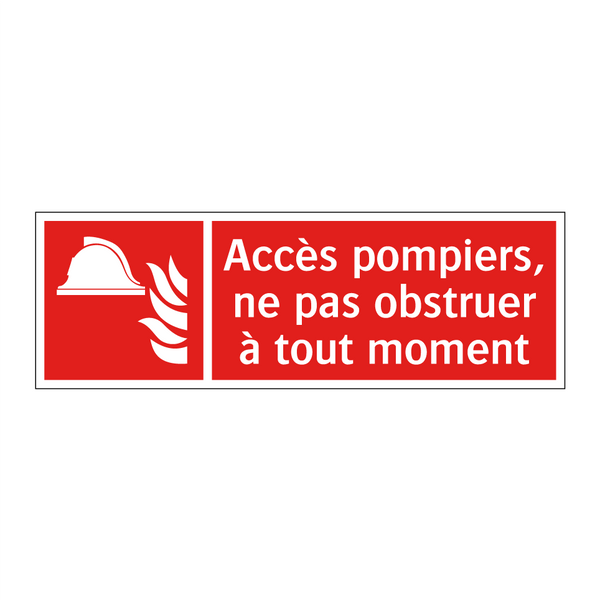 Accès pompiers, ne pas obstruer à tout moment