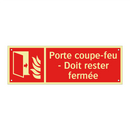 Porte coupe-feu - Doit rester fermée