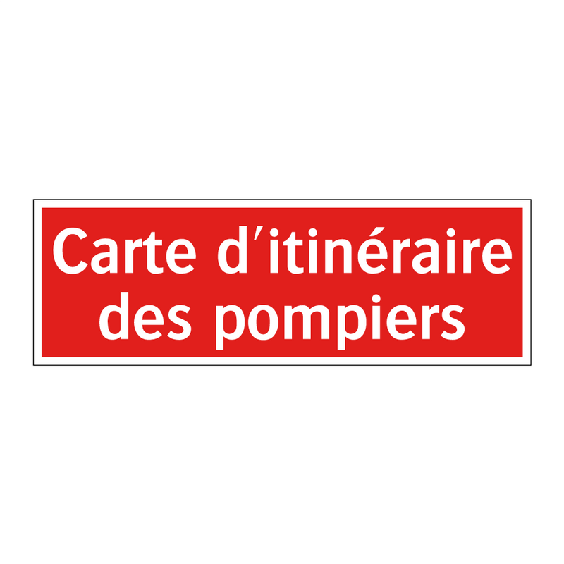 Carte d'itinéraire des pompiers