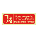 Porte coupe-feu La porte doit être maintenue fermée