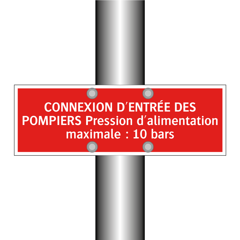 CONNEXION D'ENTRÉE DES POMPIERS Pression d'alimentation maximale : 10 bars