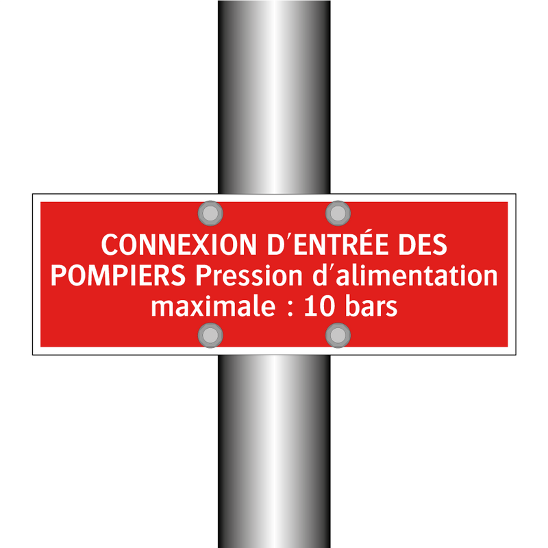 CONNEXION D'ENTRÉE DES POMPIERS Pression d'alimentation maximale : 10 bars