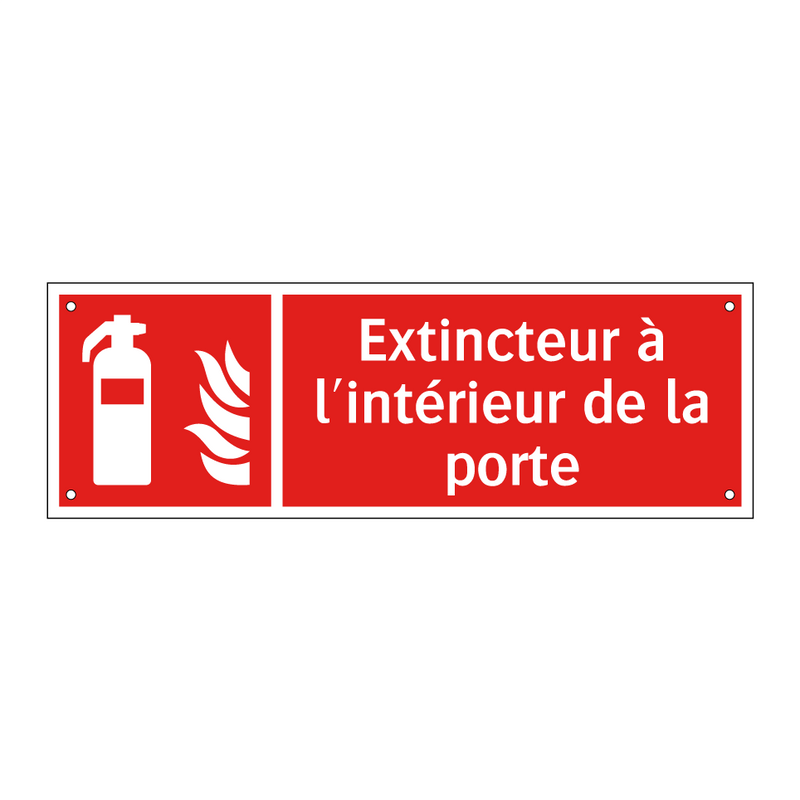 Extincteur à l'intérieur de la porte