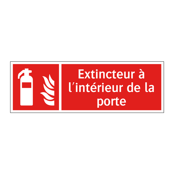 Extincteur à l'intérieur de la porte
