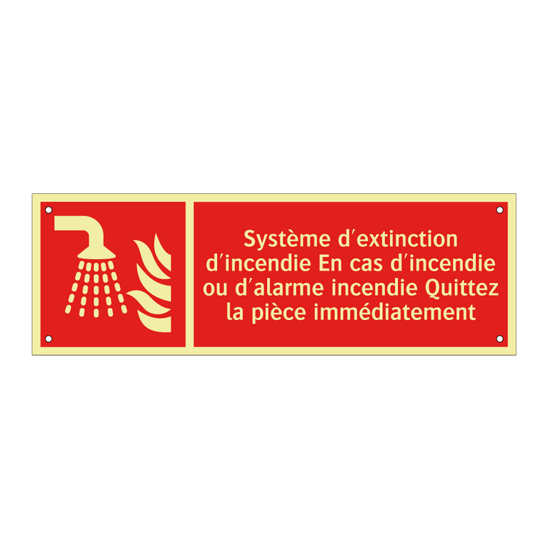 Système d'extinction d'incendie En cas d'incendie ou d'alarme incendie Quittez la pièce immédiatement