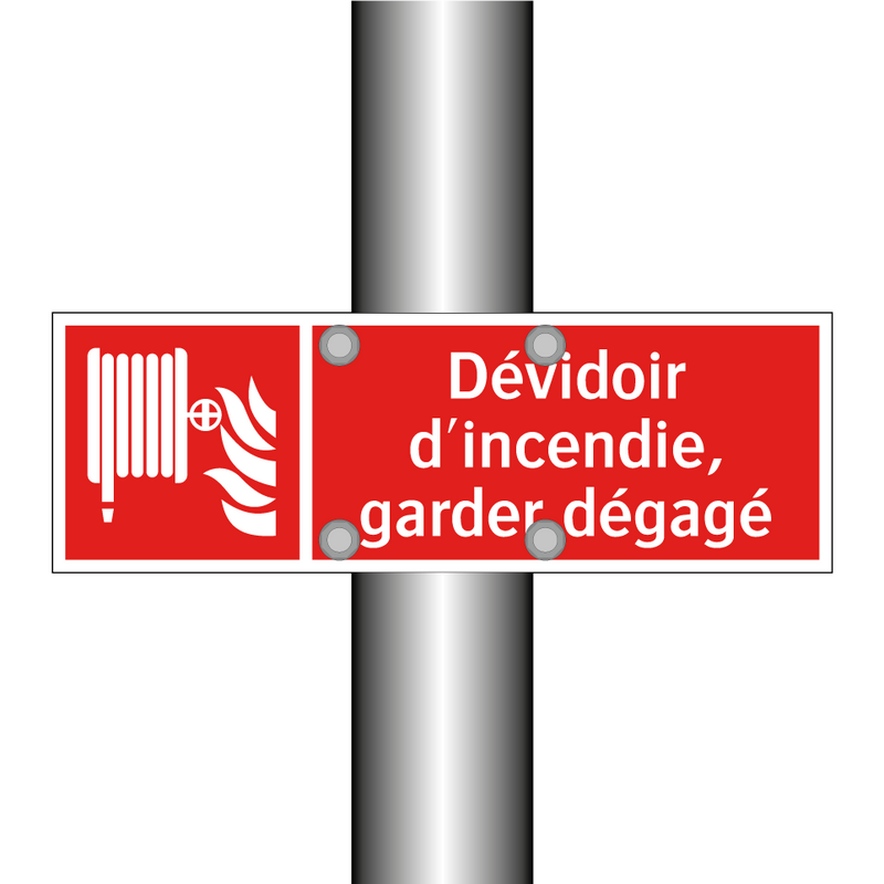 Dévidoir d'incendie, garder dégagé