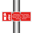 Extincteur à eau Convient pour éteindre : - Bois, Papier, Textile, etc. (A) - Humains ou animaux - Braises