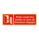 Porte coupe-feu Gardez la zone de fermeture dégagée