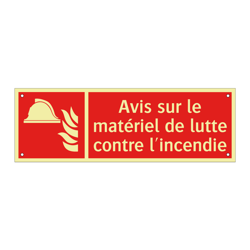 Avis sur le matériel de lutte contre l'incendie