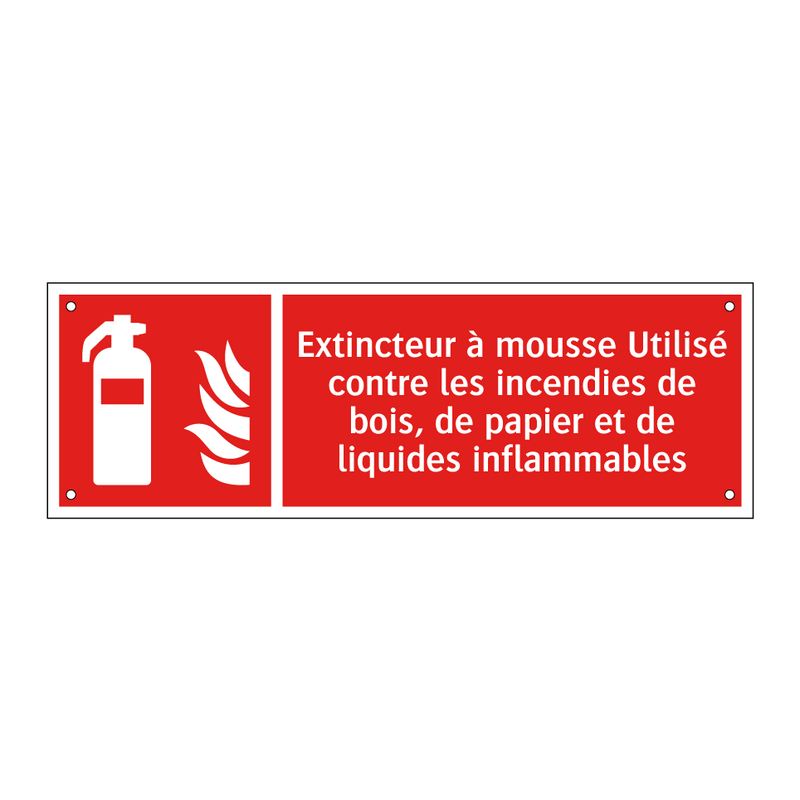 Extincteur à mousse Utilisé contre les incendies de bois, de papier et de liquides inflammables