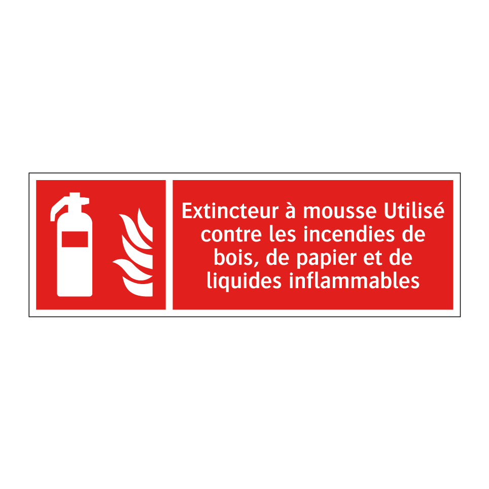 Extincteur à mousse Utilisé contre les incendies de bois, de papier et de liquides inflammables