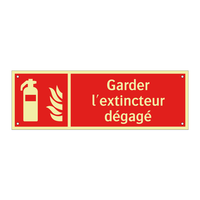 Garder l'extincteur dégagé