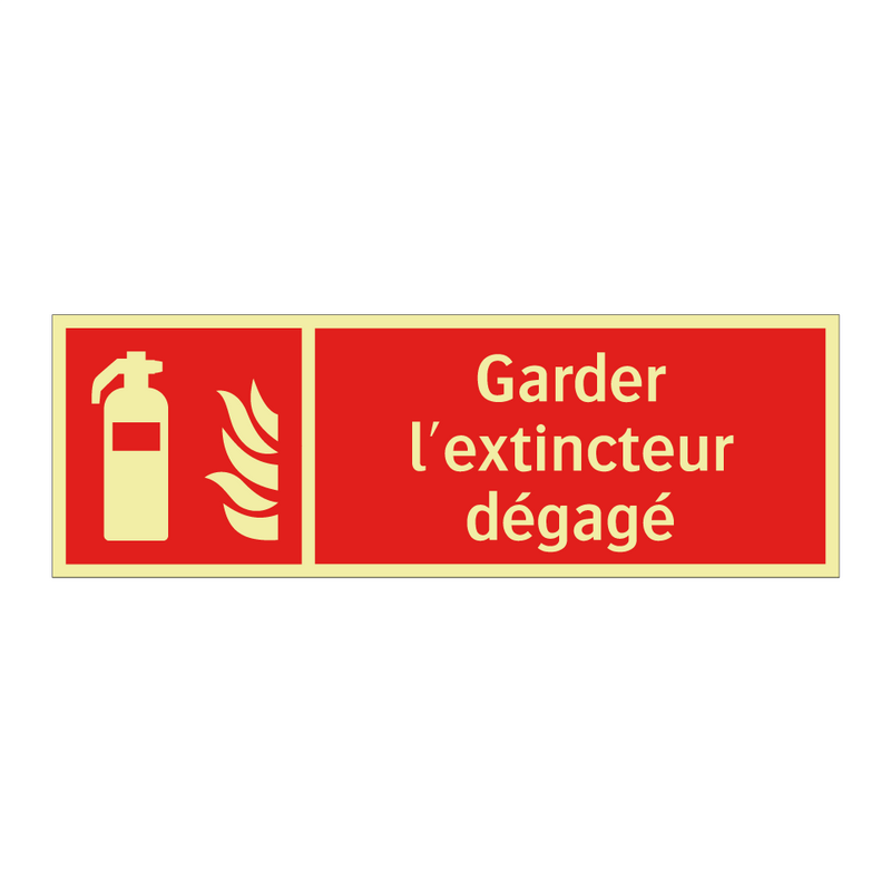 Garder l'extincteur dégagé