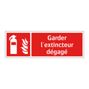 Garder l'extincteur dégagé