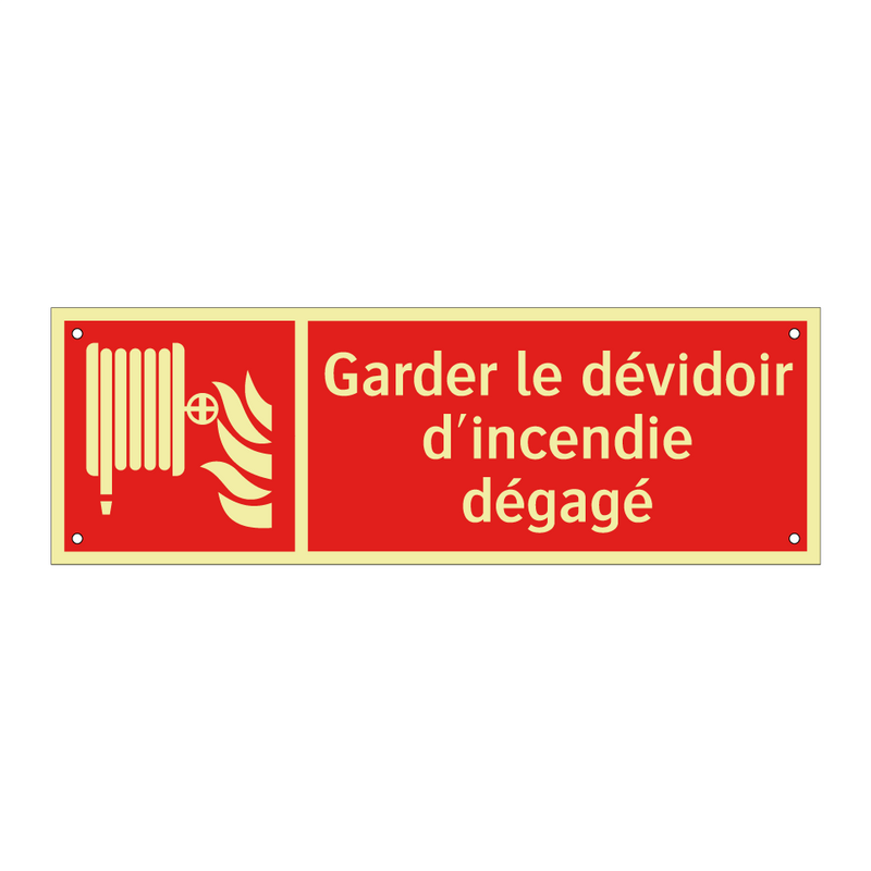 Garder le dévidoir d'incendie dégagé