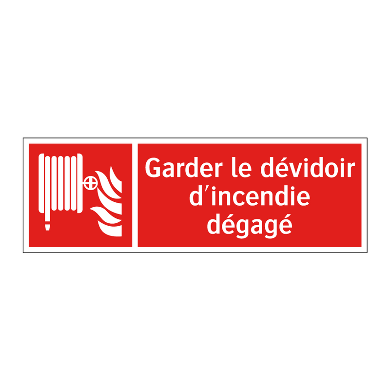 Garder le dévidoir d'incendie dégagé