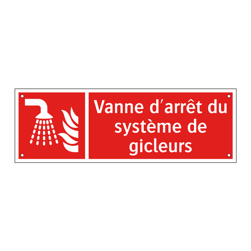 Vanne d'arrêt du système de gicleurs