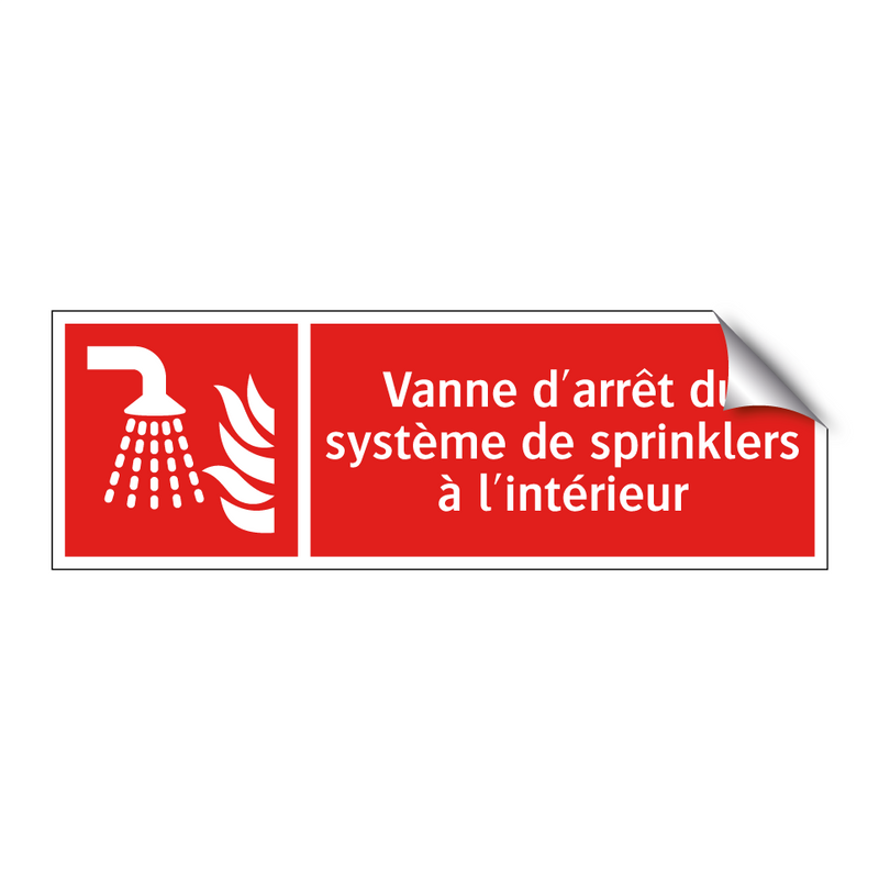 Vanne d'arrêt du système de sprinklers à l'intérieur